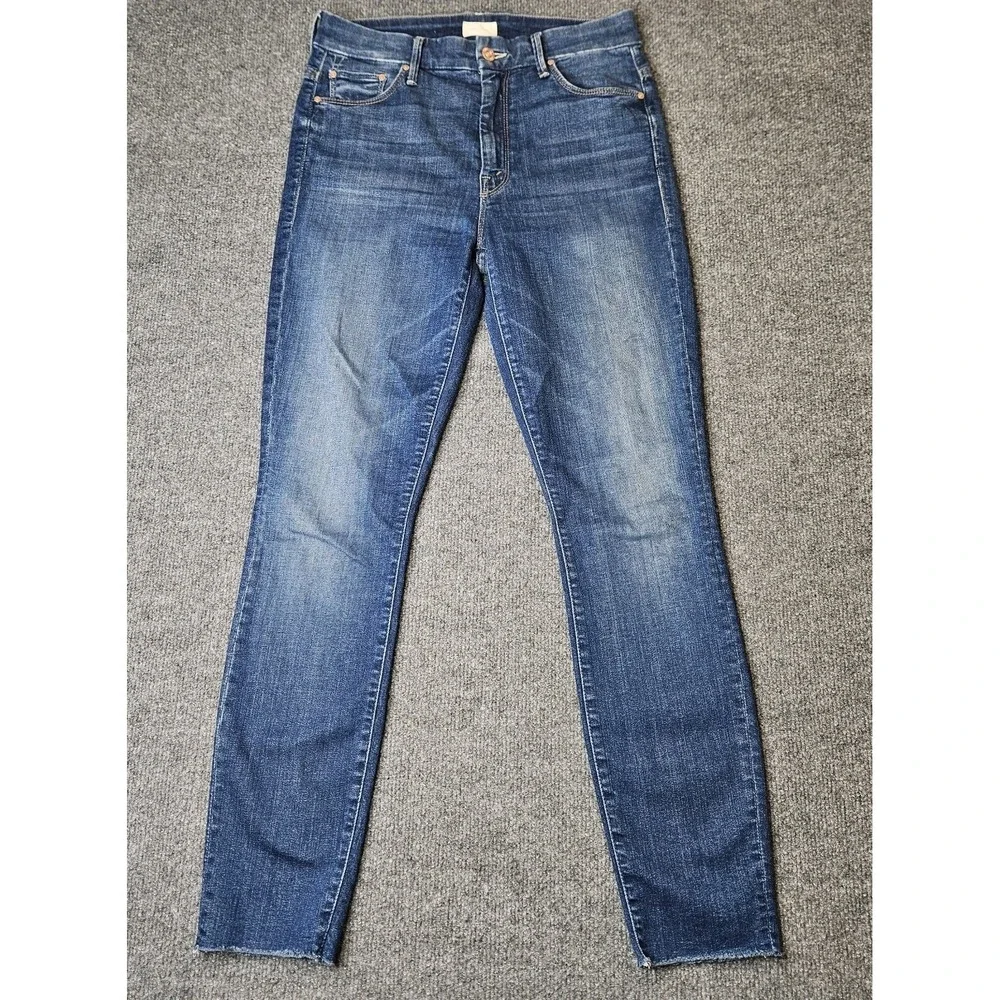 MOTHER Blue Cropped Ankle Jeans